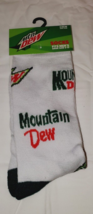 Mountain Dew Men&#39;s Novelty Crew Socks Green White 1 Pair Shoe Size 6-12 - $11.64