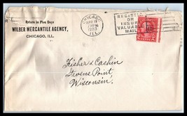 1923 US Ad Cover -Wilber Mercantile Agency, Chicago, IL to Stevens Point, WI J8  - £2.28 GBP