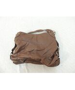 Brown Leather Women&#39;s Handbag/Purse Bronze Accents Zip Close Medium 50782 - $15.23 CAD