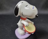 VTG SNOOPY Playing A Tamborine Ceramic 5.5&quot; UFS Peanuts Figurine Display... - $18.80