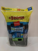 Hanes Boys Boxer Brief Assorted Prints &amp; Solids, Size S 6-8 New 10 Pack - £10.25 GBP