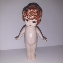 Flapper Kewpie Vtg Frozen Charlotte Ceramic 6.5&quot; Doll Figurine - £11.87 GBP