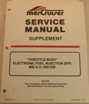 1993 Mercruiser Service Manual Supplement for Throttle Body EFI MIE 5.7L 350 V8 - £23.47 GBP