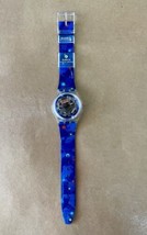1998 Swatch Watch Zurich Financial Services SKK103Z 1990s Blue w/Case - £62.90 GBP