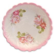 Vintage Bavarian Floral Berry Bowl Pink Roses 4.5” - £14.38 GBP