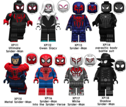 8pcs Marvel Spider man Verse Ultimate Shadow Metal White Gwen Stacy Minifigures - £13.57 GBP