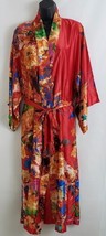 Natori Women&#39;s Robe Floral Print Multi-Color Fringe Loop Belt Size S - £102.83 GBP