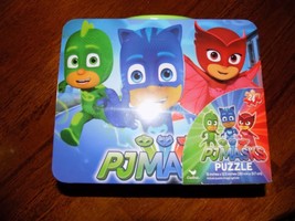 PJ Masks Lunch Box Tin with Handle Themed Jigsaw Puzzle - 24-Piece NEW - £15.49 GBP