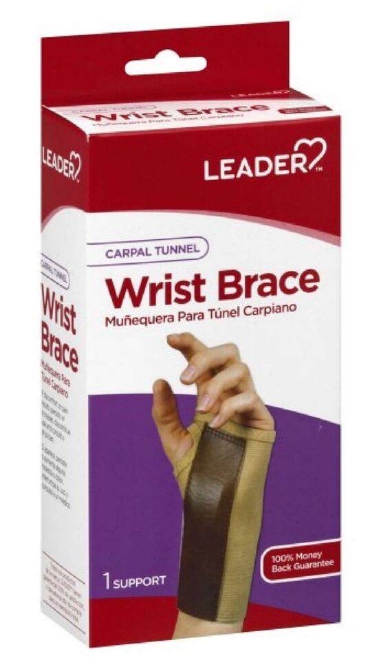 Leader Carpal Tunnel Wrist Brace Left Hand (Beige) Small, Reduces Pain a... - $14.55