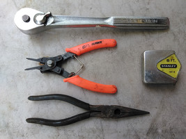 8MM99 Craftsman Tools: 1/2" Ratchet & Fuller Pliers & Cal Hawk I/O Ring Pliers - $27.94