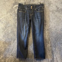 American Eagle Jeans Womens 4 30x24 Dark Wash Artist Crop Stretch Lowrise - £3.51 GBP