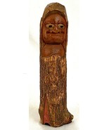 Vintage Folk Art Natural Carved Log Branch Wood Statue Human Figure-11&quot; ... - $37.39