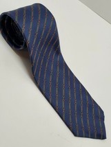 Vtg Andrisen Morton Mens Silk Neck Tie Necktie England Blue Green Gold S... - £15.21 GBP