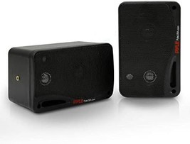 Pyle Outdoor Waterproof Wireless Bluetooth Speaker - 3.5 Inch Pair 3-Way, Black - £40.33 GBP