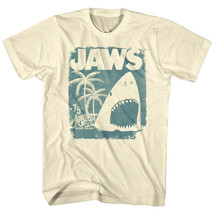 Jaws Vintage Amity Island Surf Shop Poster Men&#39;s T Shirt Great White Attack 1975 - £21.60 GBP+