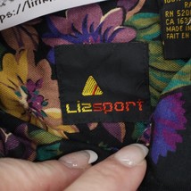 Lizsport Shirt Womens M Multicolor Floral Long Sleeve Spread Collar Rayon Button - £23.87 GBP