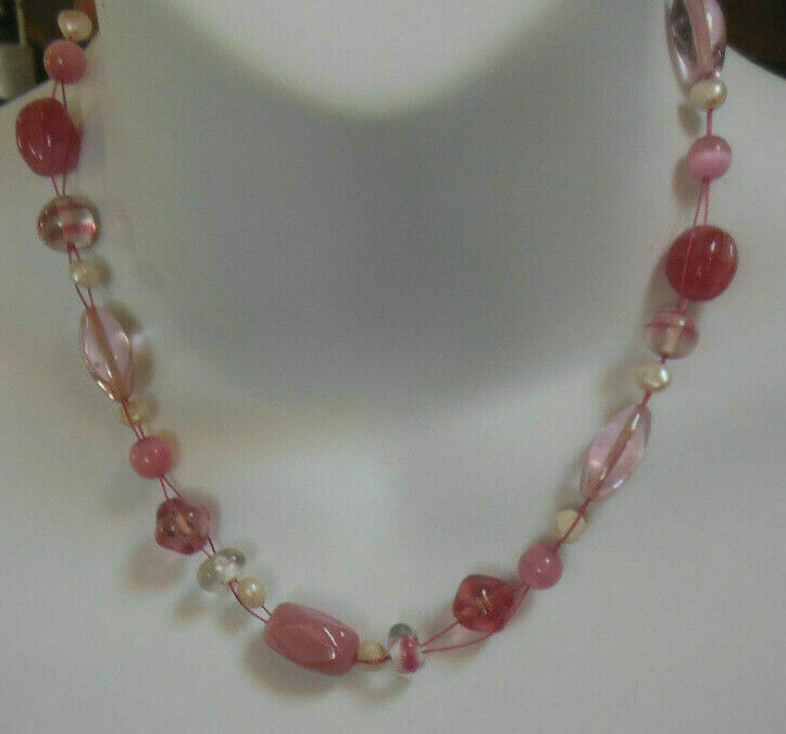 Lia Sophia Wired Pink Glass/Bead Necklace - $13.85