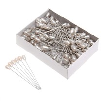 144Pcs Sewing Pin, White Pearl Head Pins, Dressmaking Pins For Fabric We... - $11.39
