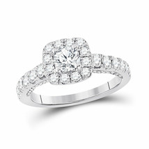 14k White Gold Round Diamond Bridal Wedding Engagement Ring 1-1/2 Ctw(Certified) - £2,385.97 GBP