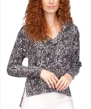 Michael Kors Women&#39;s Black/White Zebra Drop Hem Sweater L NWT - £35.20 GBP