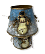 Home Interiors Metal Pillar Candle Holder Snowman Decorative Holiday - £9.73 GBP