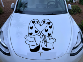 Vinyl Decal Truck Car Sticker Laptop - Gnomes Are Kissing Cute Love Hearts - £3.14 GBP+