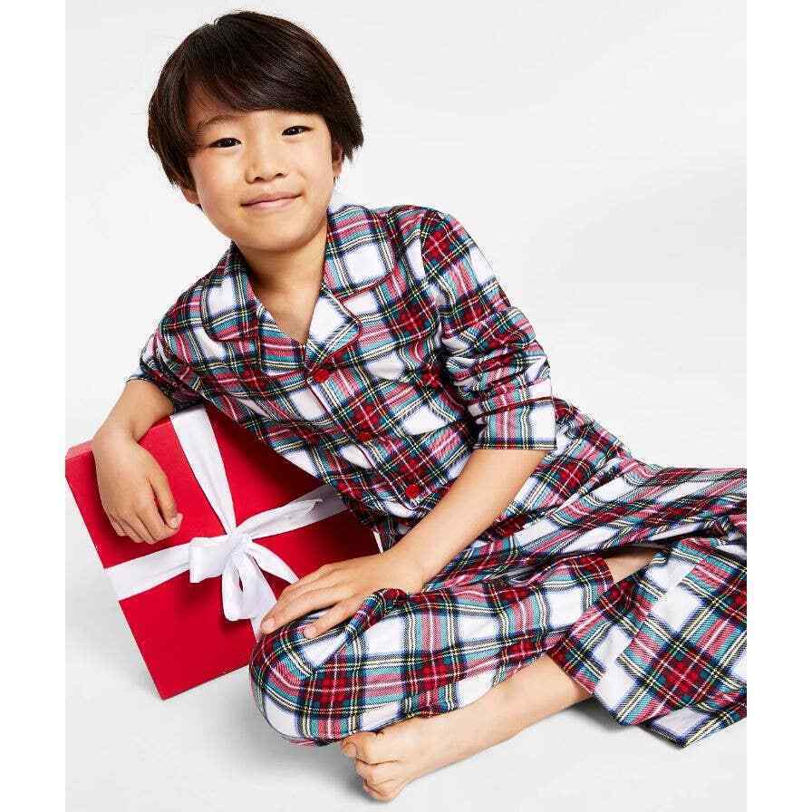 Plaid pajama sleepwear Red Green Christmas Holidays 2T-3T New - £9.94 GBP
