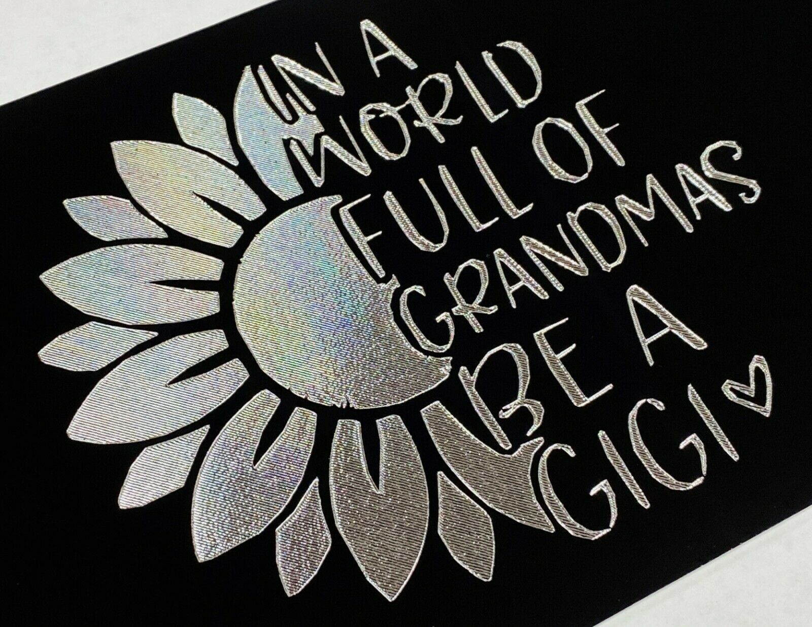 Grandma GiGi Car Tag Engraved Etched on Gloss Black Aluminum License Plate Gift
