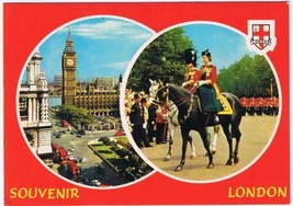 United Kingdom UK Postcard London QE II On Horseback Big Ben - £2.36 GBP