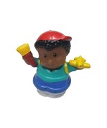 Fisher Price Little People MICHAEL Boy w Yellow Backpack Red Hat and Toys - $5.43