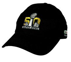 Super Bowl 50 Black Strapback Hat CASTROL EDGE Motor Oil - NFL Broncos Panthers - £13.04 GBP