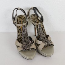 Jessica Simpson Women Silver Beaded Leopard Print Shoe 9 Sexy 5&quot; Stiletto heel  - £23.20 GBP
