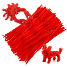 100 Pcs Pipe Cleaners Chenille Stem, Bump Chenille Stems Pipe Cleaner, Red Pipe  - £10.14 GBP