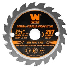 WEN BL0320 3-3/8&quot; 20-Tooth Woodworking Saw Blade for Compact &amp; Mini Circ... - £12.84 GBP
