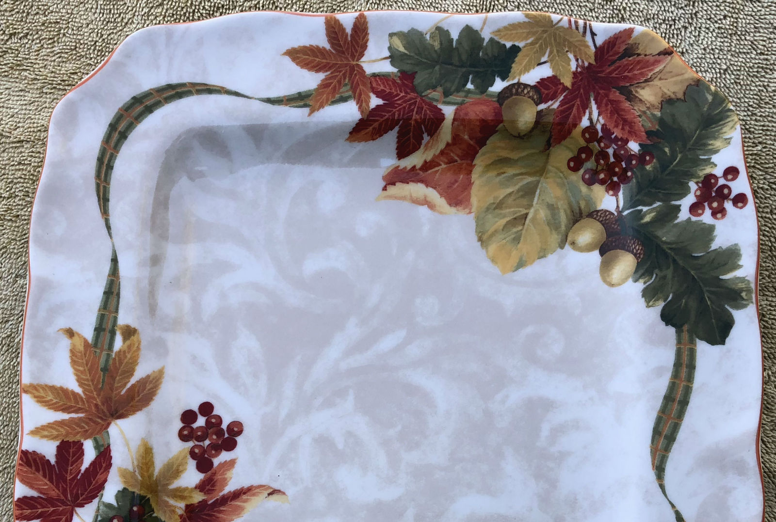222 Fifth Autumn Celebration square dinner plates 2 Dinnerware Serveware