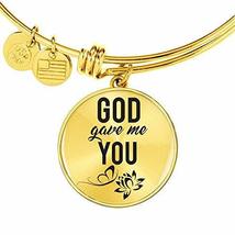 Express Your Love Gifts God Gave Me You Stainless Steel or 18k Gold Circle Bangl - £31.96 GBP