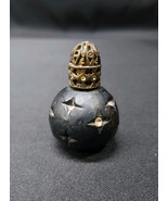 Rare Vintage Miniature Perfume Bottle With Dauber Filigree Cover Spheric... - $32.51