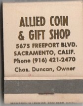 Vintage Strike on Matchbook ~ Allied Coin &amp; Gift Shop  ~ Sacramento, Ca - $150.60 MXN
