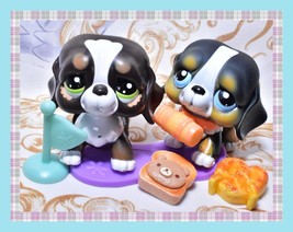 Authentic Littlest Pet Shop LPS Black Saint St. Bernard #145 #2121 Walkables Dog - £22.91 GBP