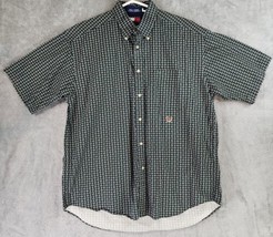 Tommy Hilfiger Shirt Mens Large Green Y2k Casual Preppy Button Down Shor... - $19.79