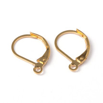 4 Leverback Earring Findings Gold Leverback Earring Wires Ear Wires Brass - £2.87 GBP