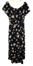 Women&#39;s XL, Soprano Navy Floral Off The Shoulder Hi-Low Maxi Dress - £17.20 GBP