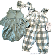 Baby Girl  0-3 month Summer outfit Wonder Nation 4 pieces Mix &amp; Match - £7.75 GBP