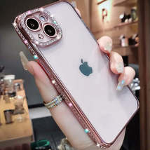 Luxury Plating Glitter Diamond Transparent Case for iPhone 13 11 12 14 Pro Max P - £8.60 GBP+