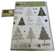 Stampin Up Cling Stamps Framelits Dies Peaceful Perfect Pines Christmas Trees - £25.99 GBP