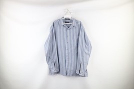Vtg 80s Levis Mens Large Sheer Striped Color Block Collared Work Button Shirt - £31.07 GBP