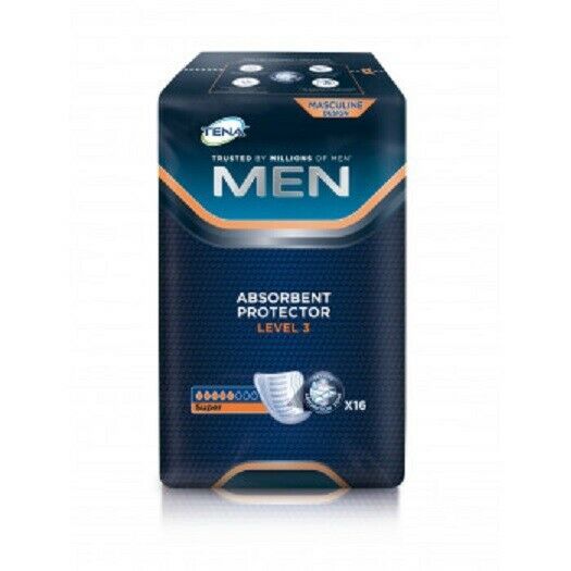Tena MEN Level 3 Incontinence pads urine leakage discreet protection 16 pcs NEW - $17.50