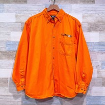 Clemson Tigers Twill Button Down Shirt Orange VTG College Football Mens Large - $49.49