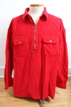 Vtg Marlboro Unlimited XXL Red Corduroy 1/2 Zip Pullover Jacket Shirt - £37.35 GBP