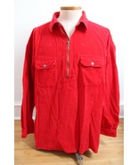 Vtg Marlboro Unlimited XXL Red Corduroy 1/2 Zip Pullover Jacket Shirt - £36.75 GBP